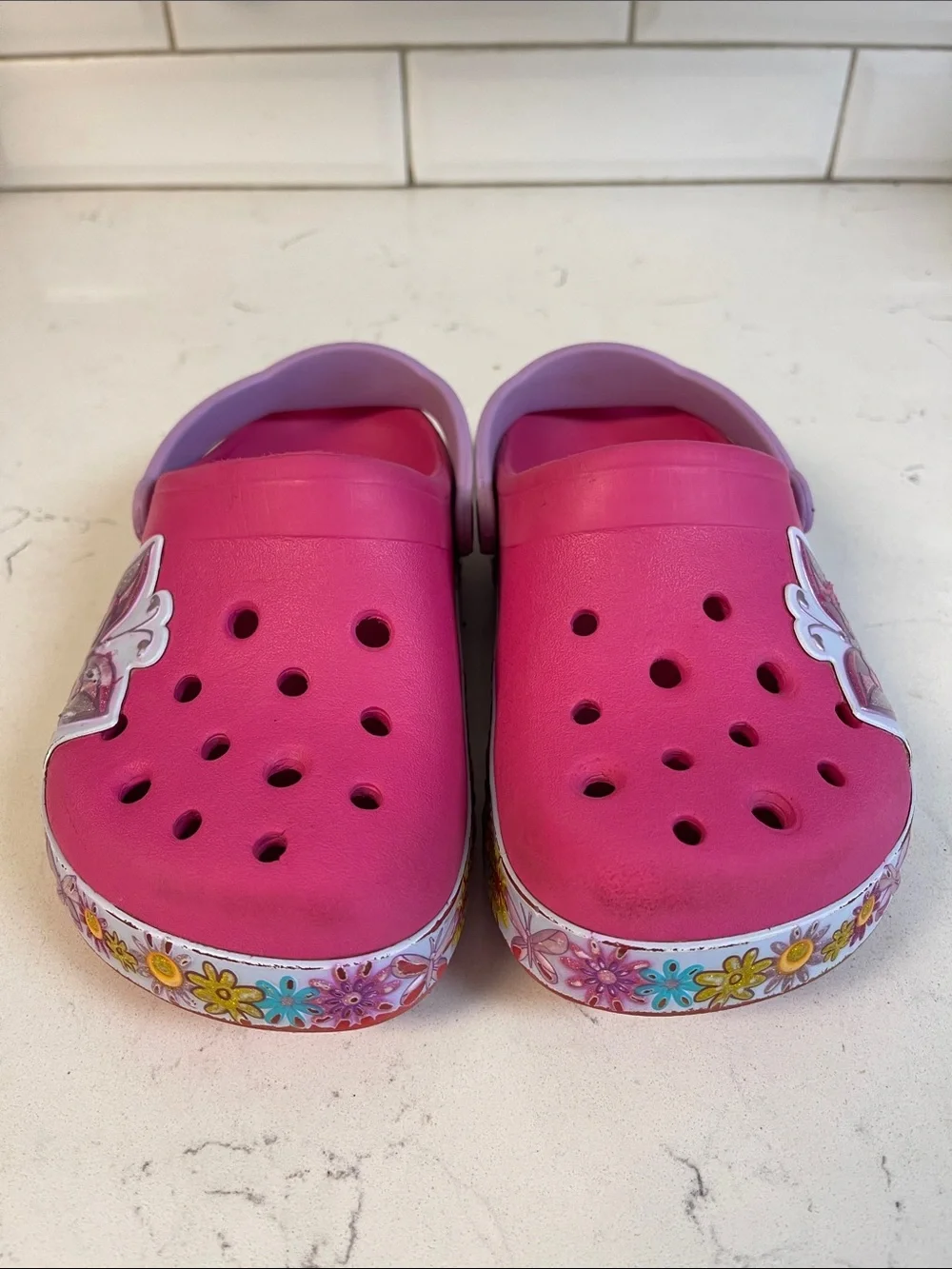 Crocs Kids' Crocband Butterfly Clogs Candy Pink Size 1 Junior Style # 202664